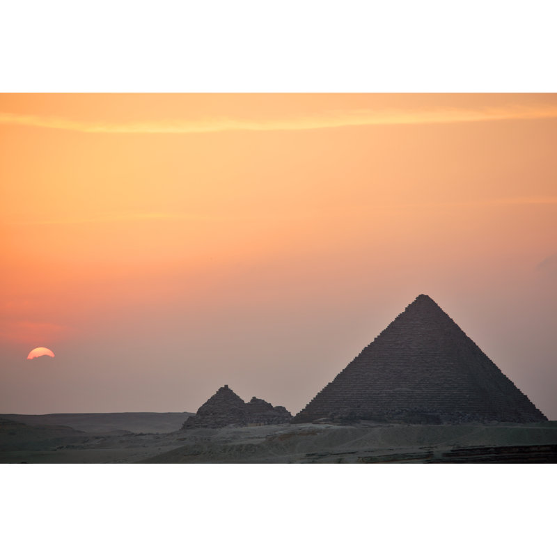 Annily Sunset Behind Egyptian Pyramids by Zanskar - Wrapped Canvas Print, 30cm H x 46cm W x 3.8cm D