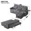 3 Seater Chenille Sofa Bed-23751046