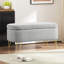 Banc de salon avec rangement - Revêtement gris et pieds en métal pour une expérience confortable