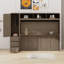 Lit escamotable avec garde-robe, tiroirs et tablettes ouvertes Murphy