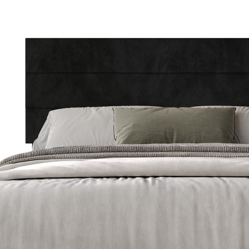 Mailiah Twin Upholstered Panel Bed, Twin, Black