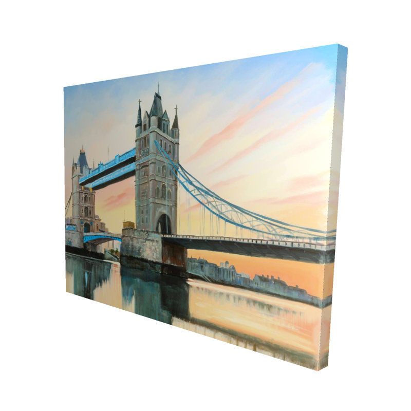 Sunset on London Bridge - Blue Architecture Canvas Decor