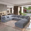 Canapé modulaire en forme de U avec 2 repose-pieds mobile Elowen-489044106