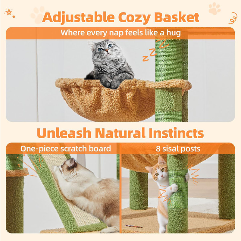 146.5cm H Cat Tree, Green