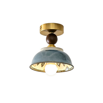 7.09" Vintage Ceramic Ceiling Light with 3‑Color Temperature