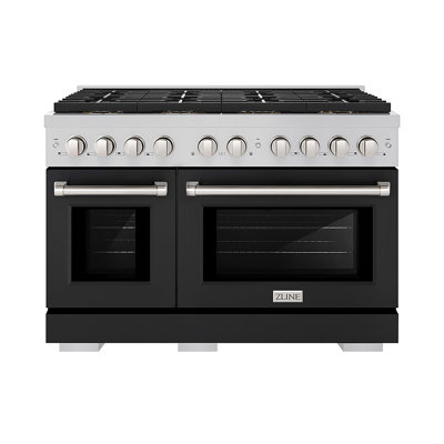 ZLINE 48 in. Paramount Gas Range with 8 Burner DuoPro Cooktop and Dual Ovens with White Matte Doors