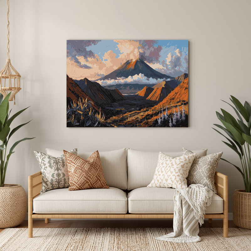 Art mural mauve, villes, îles Canaries, Espagne, H 132 po x l 168 po x P 0,05 po