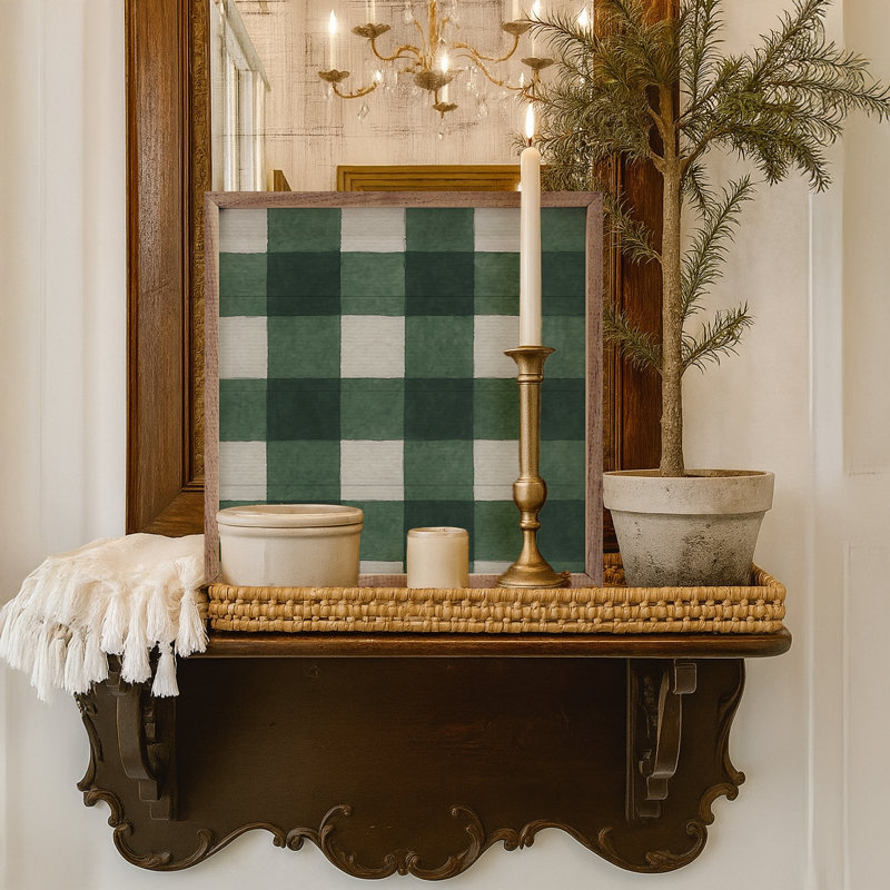 Tissu écossais des Fêtes, 4" H x 4" W, Vert