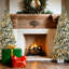 Arbre de Noël artificiel en polyéthylène 7 pi avec 2 couronnes, décorations pour Noël
