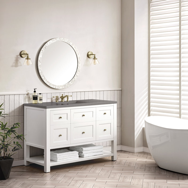 Breckenridge 48'' W Single Vanity, 8" Widespread, Parisien Bleu, Bright White