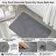 Tapis de bain gris en pierre à séchage rapide Diatomite - 24 po x 15 po avec lignes irrégulières-980107599