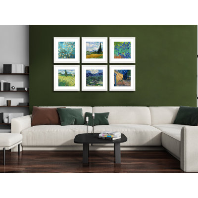 11x11 Picture Frame Set of 6 with Real Glass for Pictures 8x8 with Mat or 11x11 Without Mat, Wall Gallery or Tabletop display Photo Frames in White