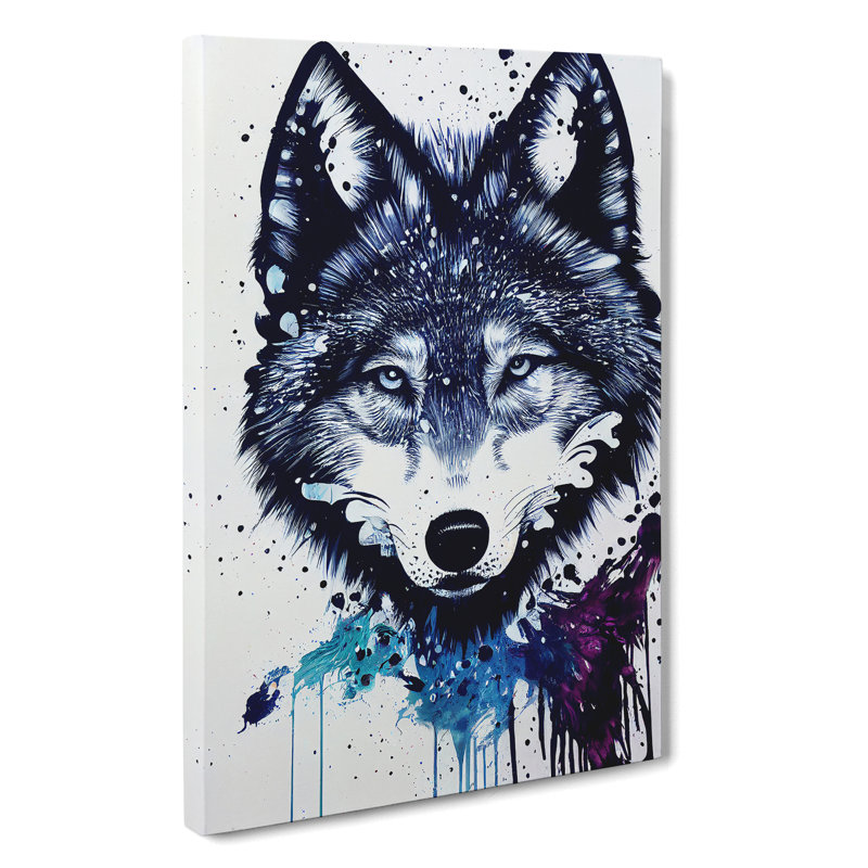 Painted Wolf No.2 - Print, Wrapped Canvas, 50cm H x 35cm W, No Matte