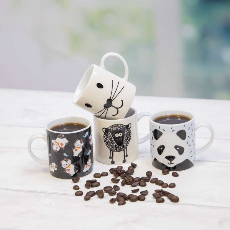 KitchenCraft 80ml Porcelain Sheep Espresso Cups