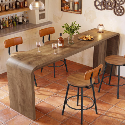 70.9" Long Bar Table, Farmhouse Counter Height Dining Table, Rectangular Home Bar Units for Kitchen, Dining Room