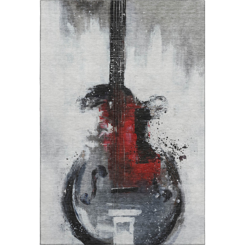 Premium Machine Washable Mayfield AMF2091 Music Rug, 10' x 14', Gray