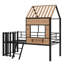 Metal Loft Bed With Roof, Window, Guardrail, Ladder-2097768162