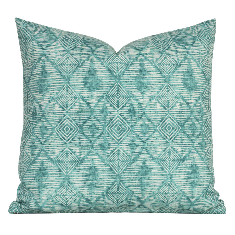 Geometric Outdoor Reversible Throw Pillow, 20" x 20", Green