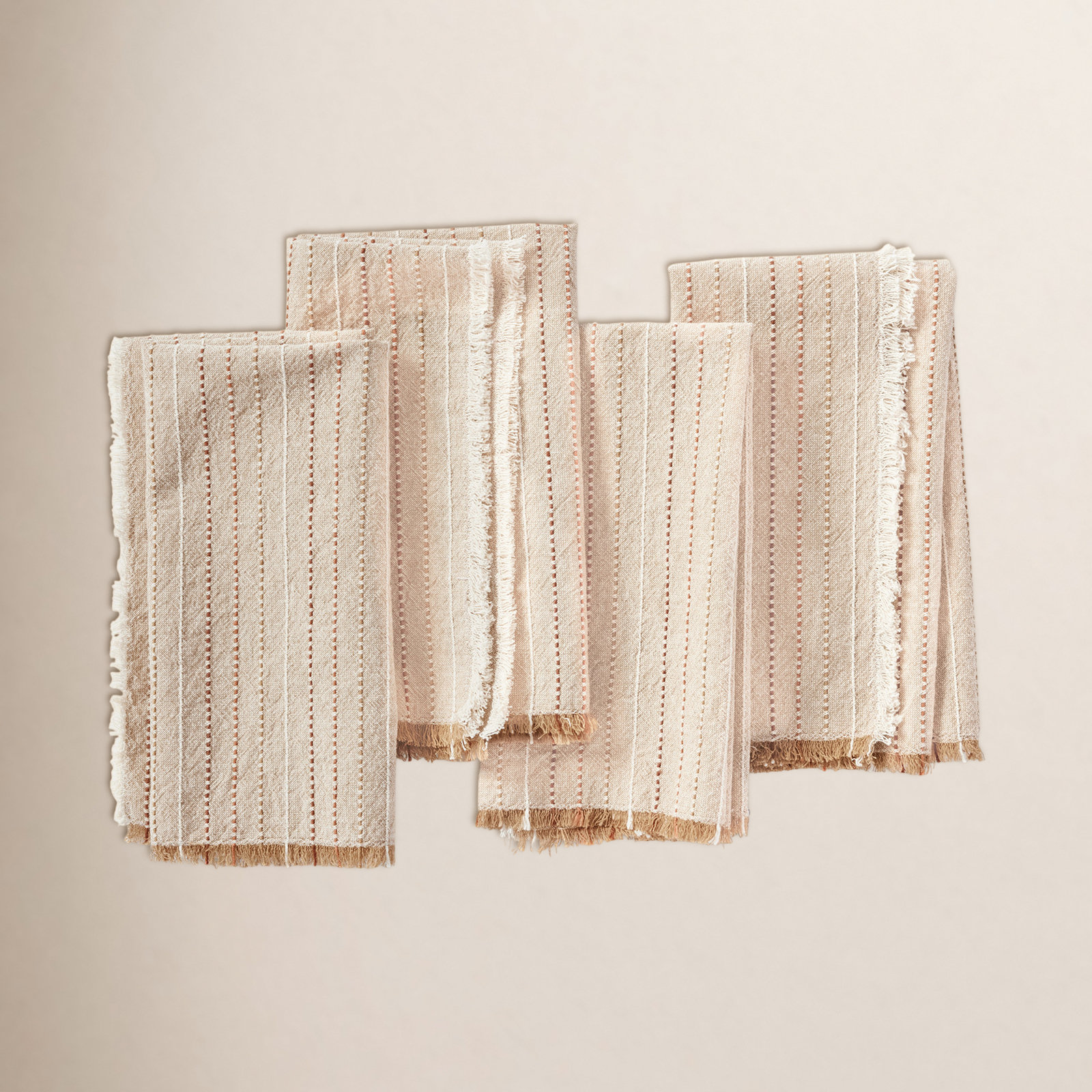 100% Organic Cotton Striped Square Napkin, Hazel