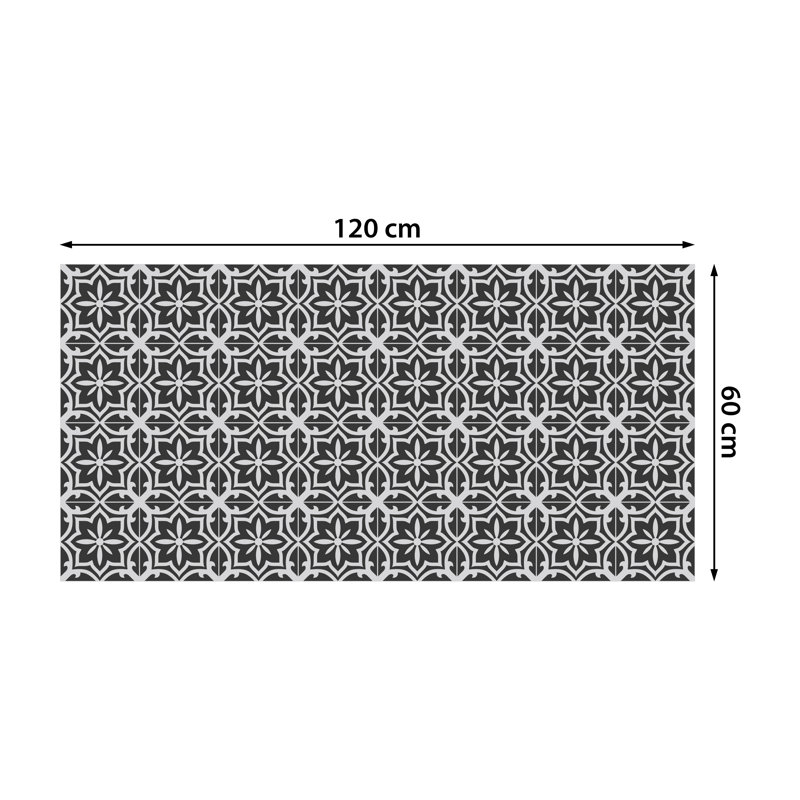Rogich 122 x 60 cm PVC Patterned Tile in Dark Grey