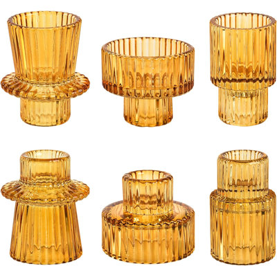 Porte-bougies en cristal Amber