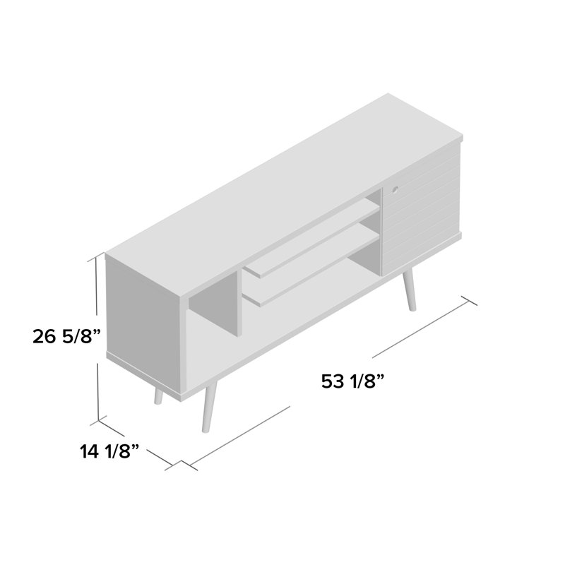Darryl TV Stand for TVs up to 50", White/Aqua Blue