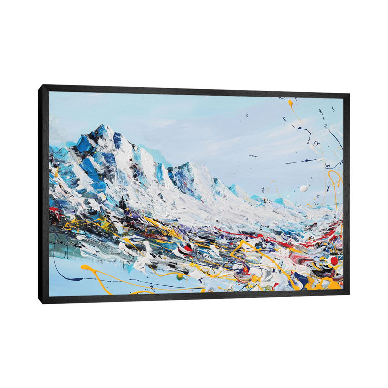Mountain Fun 1 Piece Painting on Canvas, 66.04 cm H x 45.72 cm W, Black Framed