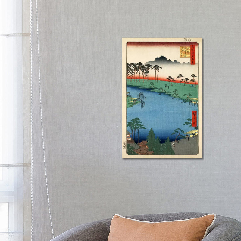 Tsunohazu Kumano Junisha Zokusho Juniso (Kumano Junisha Shrine, Tsunohazu) by Utagawa Hiroshige - Wrapped Canvas Painting