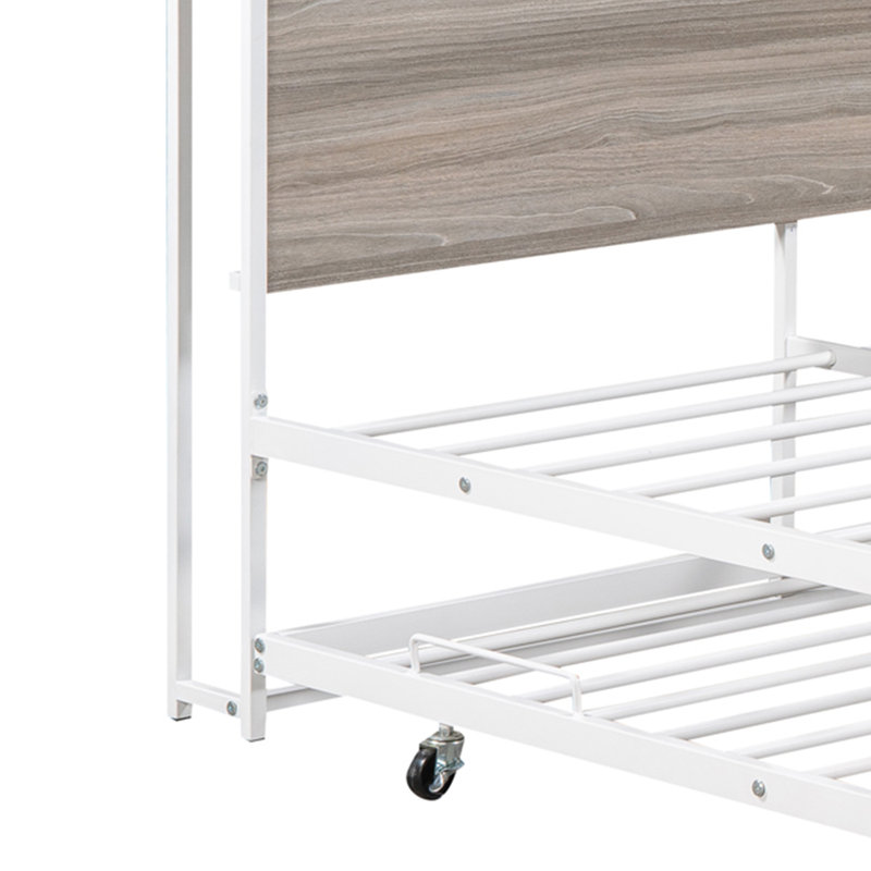 Kelian Metal Platform Bed, Full / Double, White
