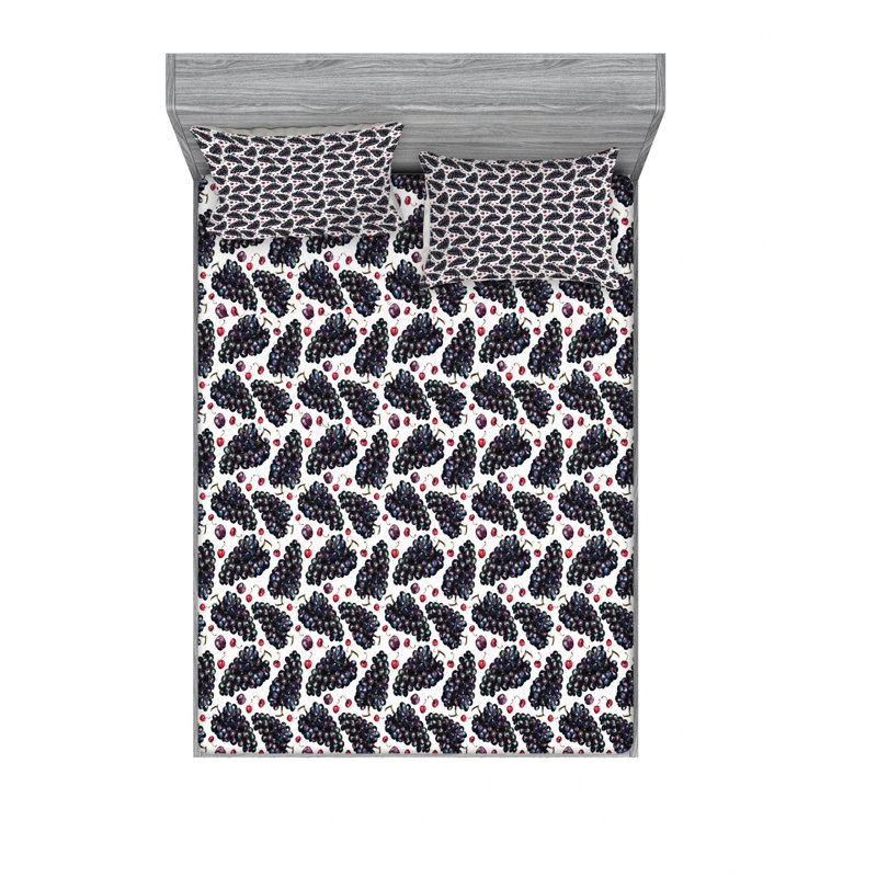 Ensemble de draps Nature Fresh Fruit, Ensemble de draps pour lit double avec un drap-hou