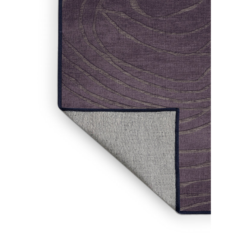 Tapis mauve lavable à la machine, Rond 3 pi