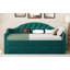 Lit de jour simple rembourré capitonné avec couchette, canapé-lit en velours avec ports USB et ports de charge de type C, aucun sommier nécessaire-1559151660