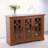 3-Door Oak Glass Display Sideboard-1582107852