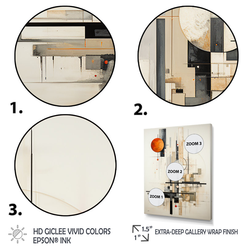 «Jahzarah Beige», impression sur toile, Cadre flottant noir, H 20 po x l 12 po x P 1 po