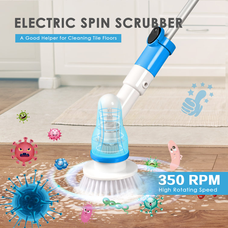 Electric Cleaning Brush, Spin Scrubber With 3 Replaceable Cleaning Heads, 2  Adjustable Speeds, Cordless Scrubber Perfect For Cleaning Bathrooms, Showe