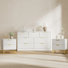 3PCS Dresser And Nightstand Sets For Bedroom, 55" Wide Fluted 7 Drawer Dresser & Nightstand Set Of 2