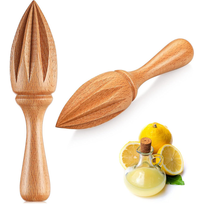 Presse-agrumes en bois de hêtre - Presse-citron en forme de cône pour limes, oranges et pamplemousses