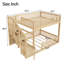 Lit superposé double au-dessus de double avec escalier de rangement, base de lit pour enfant à profil bas en bois de pin massif, garde-corps, sans sommier, naturel-155262894
