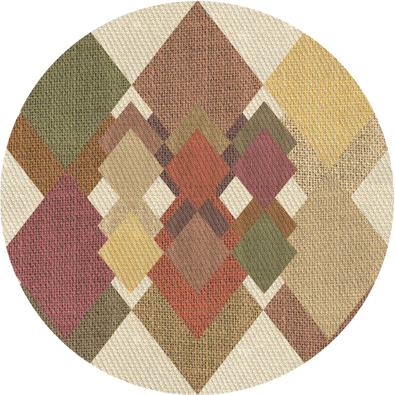 Geometric Indoor Rug, Round 8'
