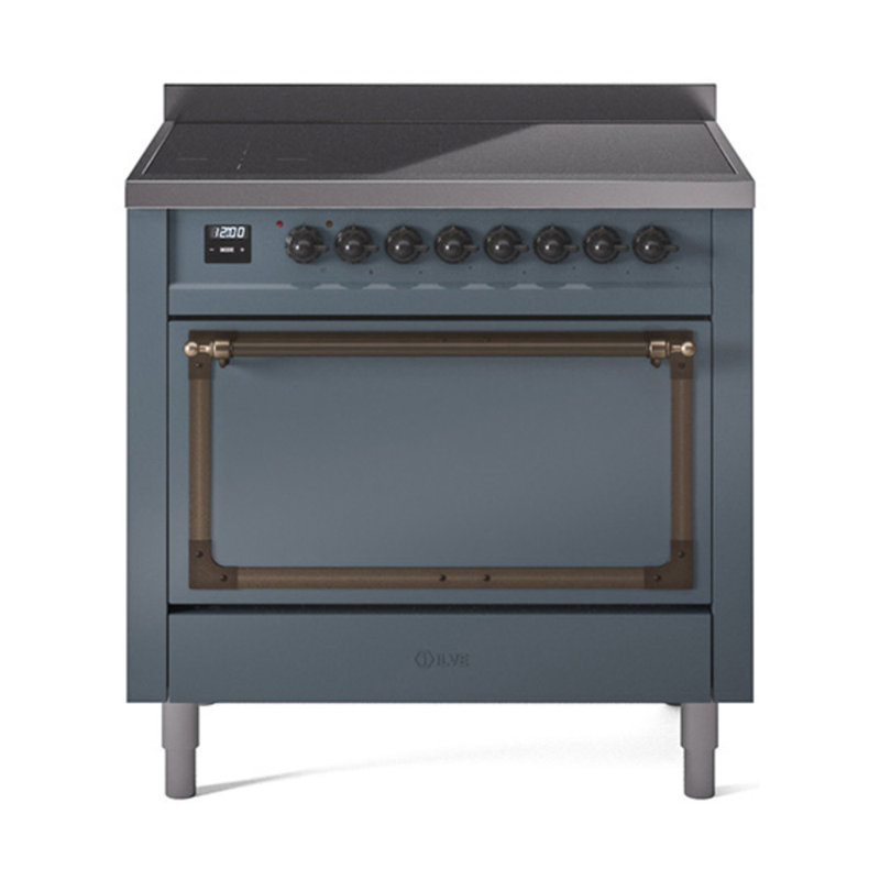 ILVE Nostalgie II Noblesse 36 po à induction, Gris-bleu / bronze