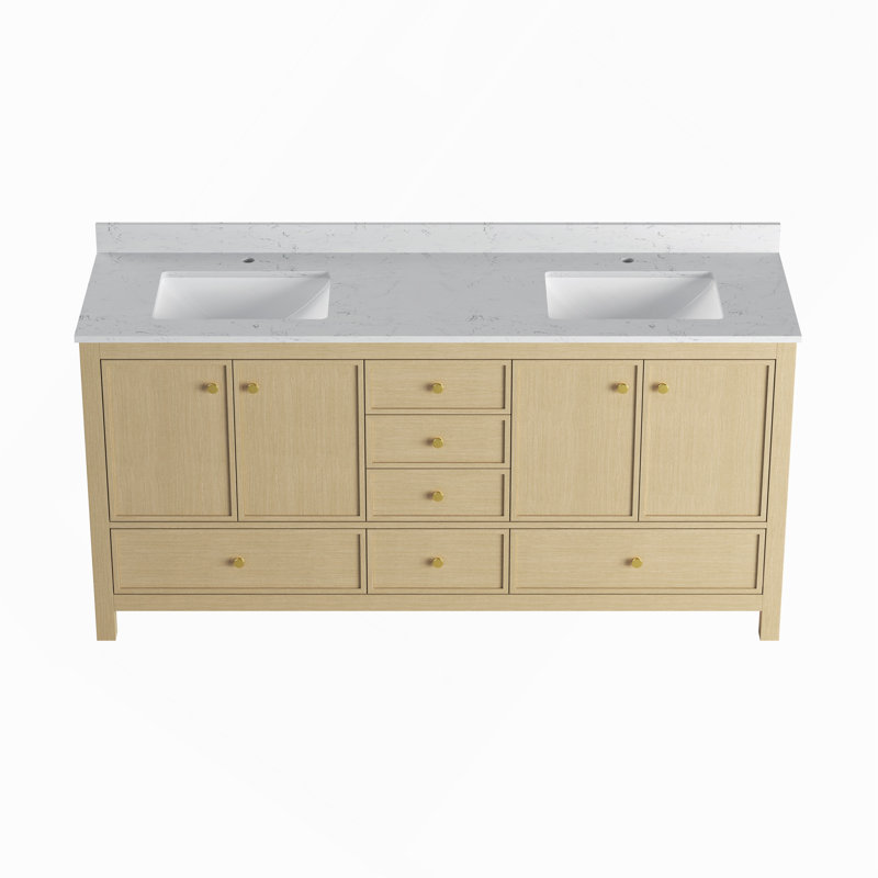 Meuble-lavabo double 72 po en chêne, Oak, 72"
