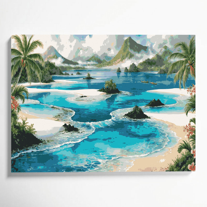 Art mural sur toile, Hawaiian Lagoons, H 24 po x l 36 po