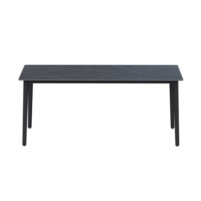 Marbleized Sintered Stone Top Table w/ Steel Four-legged Base