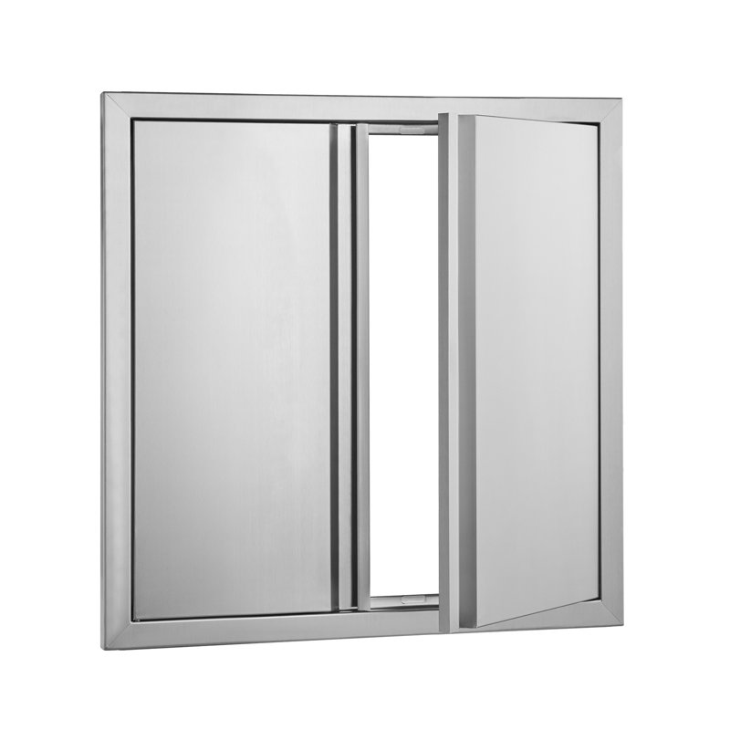 Porte 24 po x 24 po en acier inoxydable avec panneau d'armoire pour îlot de cuisine avec poignées encastrées