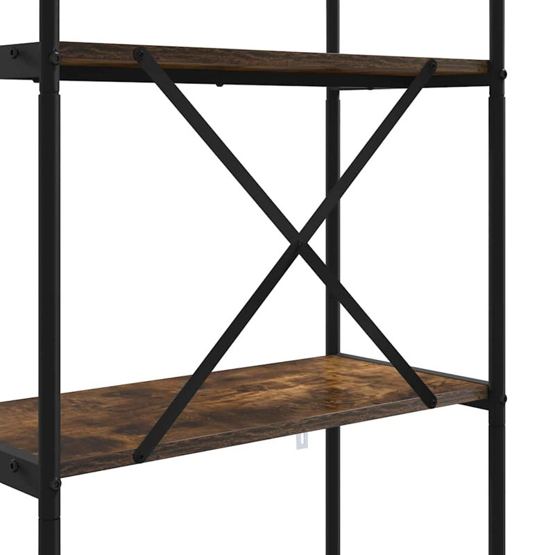 Bookshelf Engineered wood Modern Freestanding Bookshelves Organizer, (5 Shelves) 183cm. H x 80cm. W x 30cm. D, Smoked Oak
