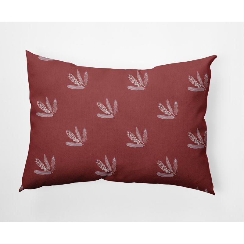 Floral Reversible Throw Pillow, Red
