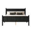 Grand lit plateforme avec tête et pied de lit, grain de bois de style campagne moderne, noir-955335574-955335592