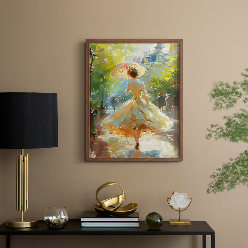 WOMEN-CCXXI - Reproduction d'art encadrée de qualité supérieure - prête à être accrochée, Noyer, H 20 po x l 16 po