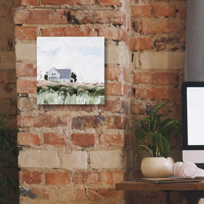  'House On A Hill 1' by Emma Scarvey Canvas Wall Art, 12" x 12"