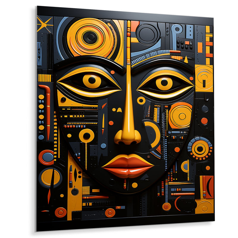 African Tribal Rhythms II - Art mural africain en métal, H 40 po x l 30 po